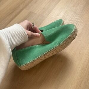 Manebí Classic Green Suede Espadrilles Shoes U.S. 9.5 Women's